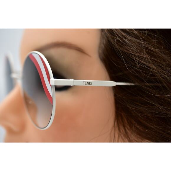 Authentic Fendi FF 0248/S Sunglasses Red White Wave Full Rim Round Mirrored Chic main image 10